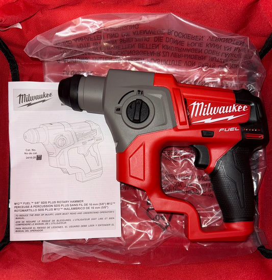 Milwaukee M12 Fuel 5/8” SDS PLUS Rotary Hammer Drill. Model #2416-20