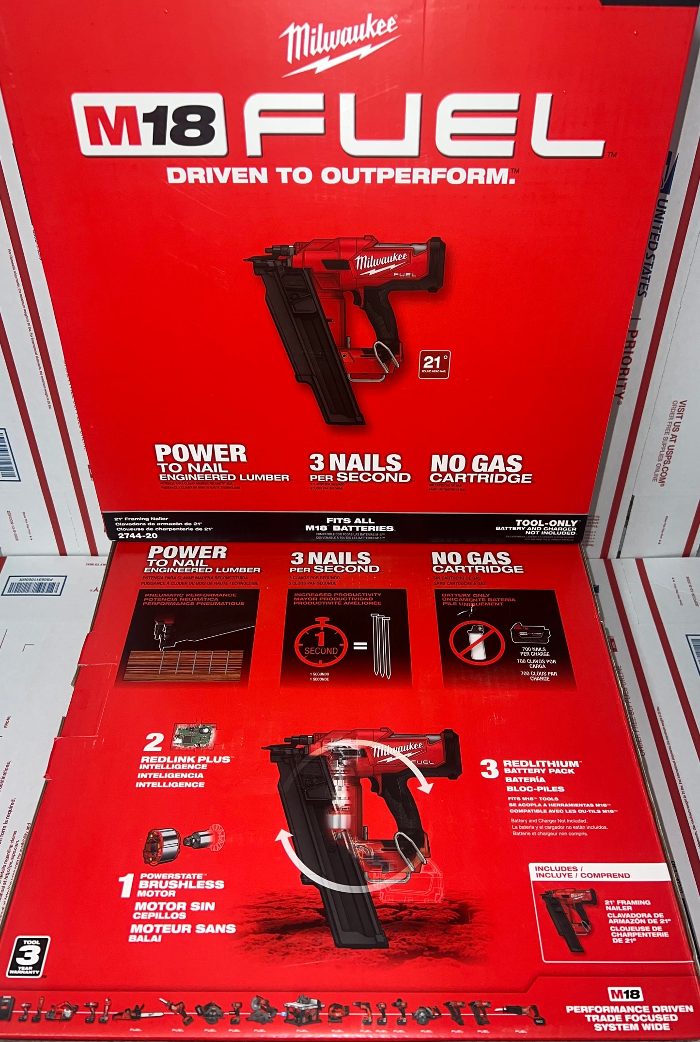 Milwaukee M18 Fuel 21* Framing Nailer. Model #2744-20