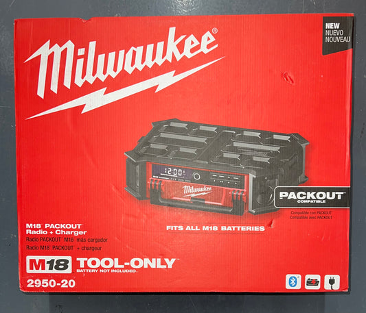 Milwaukee M18 PACKOUT Radio & Charger. Model #2950-20