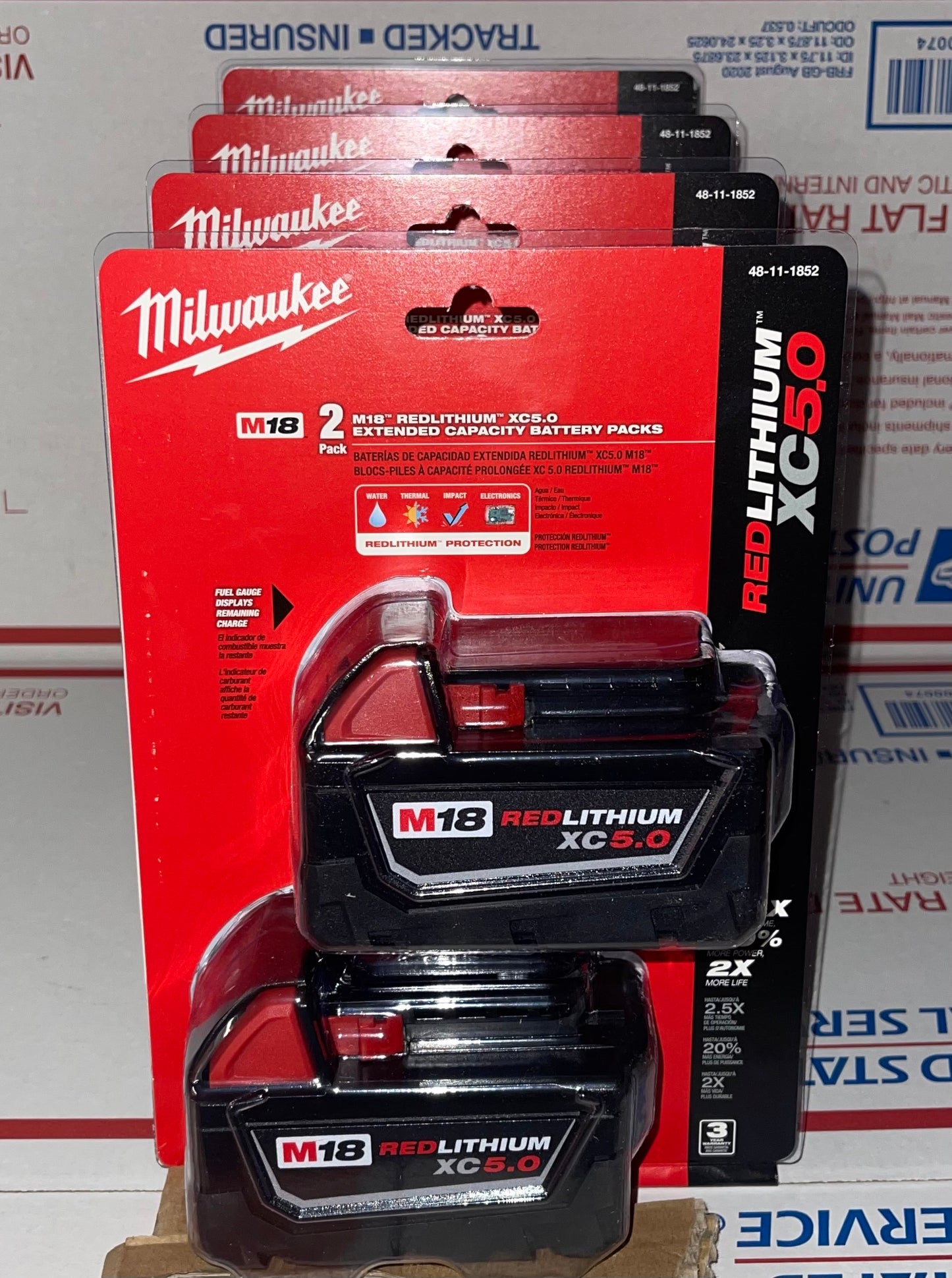 Milwaukee M18 XC5.0 Extended Capacity Battery 2 Pack w/Charger 48-11-1852P  45242531462