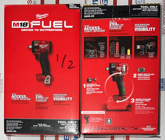 Milwaukee M18 Fuel 1/2" Compact Impact Wrench w/Friction Ring. Model #2855-20