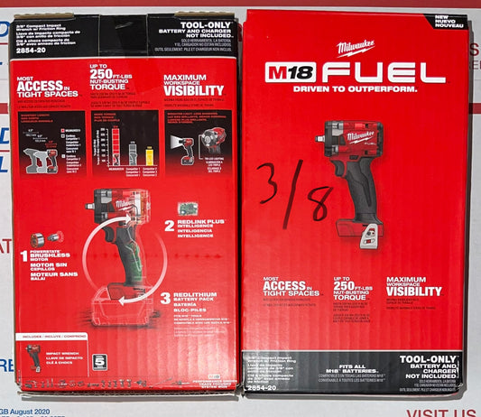 Milwaukee M18 Fuel 3/8” Compact Impact Wrench w/Friction Ring. Model #2854-20