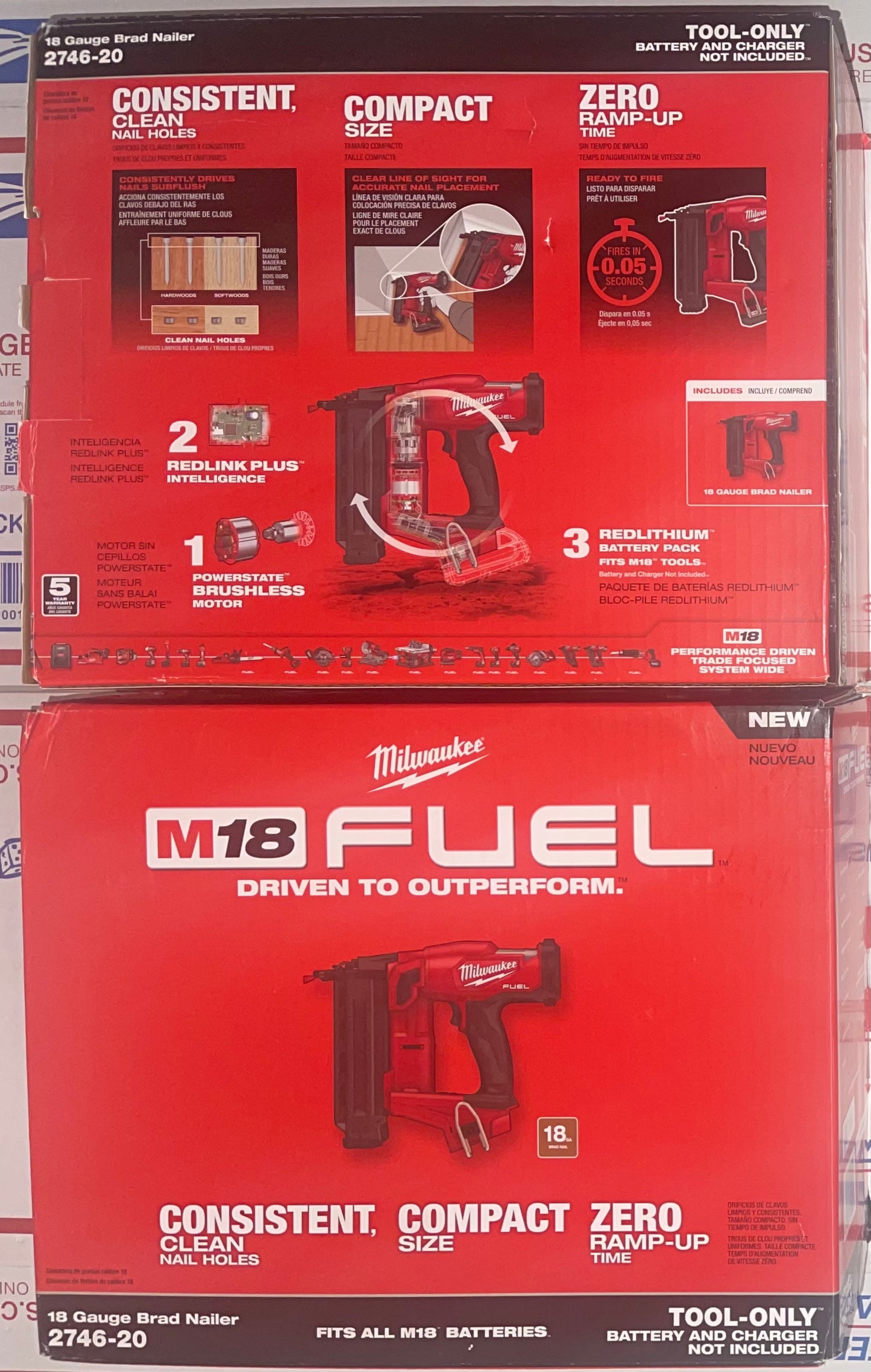 Milwaukee M18 Fuel 18guage Brad Nailer. Model #2746-20